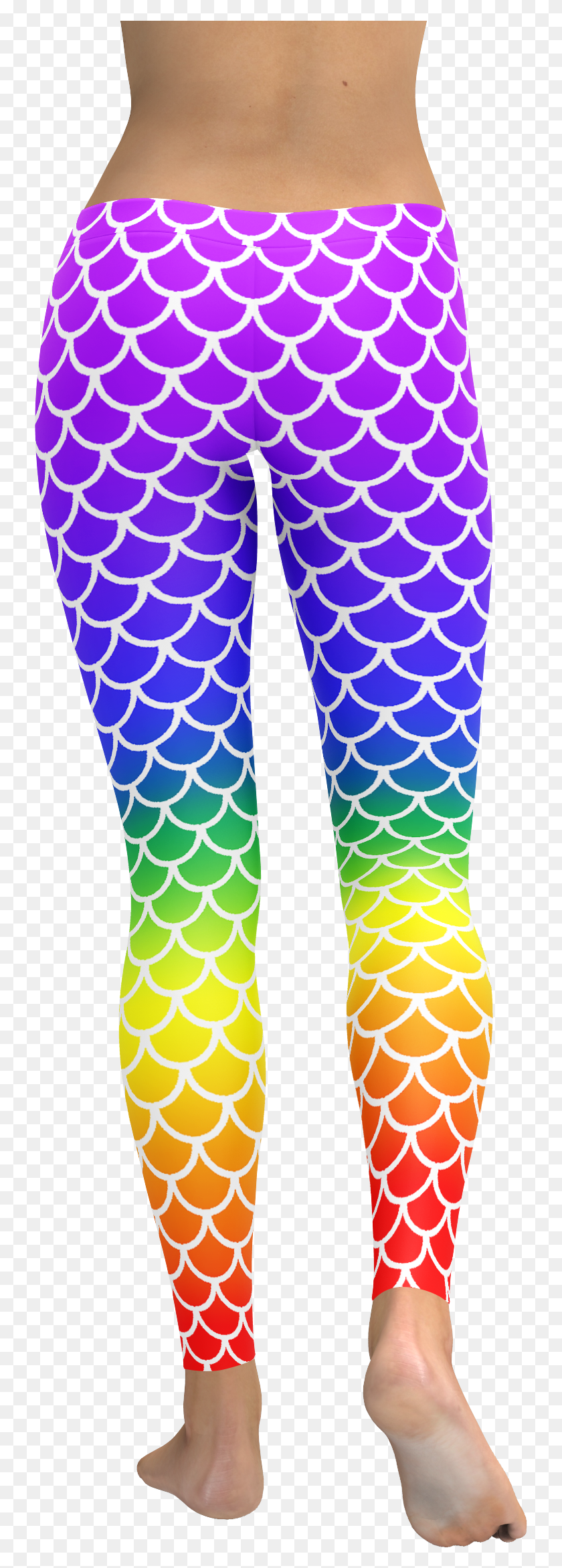 737x2283 Mermaid Leggings Rainbow Pattern Yoga Pants Stretchy Trousers, Clothing, Apparel, Purple HD PNG Download