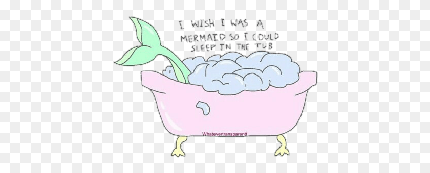 402x279 Mermaid Pink Girls Kawaii Cute Tumblr Dreams Cartoon, Tub, Furniture HD PNG Download