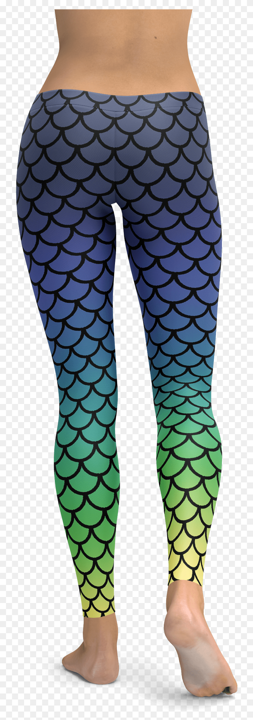 739x2328 Mermaid Scales Leggings Yoga Pants Blue Green Yellow Leggings, Clothing, Apparel, Sleeve HD PNG Download