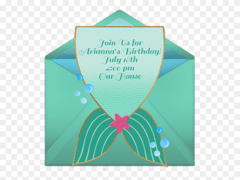 535x571 Mermaid Tail Online Invitation Greeting Card, Envelope, Mail, Greeting Card HD PNG Download