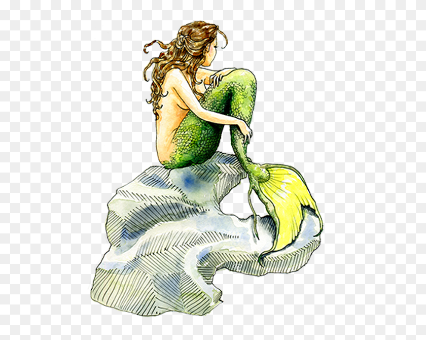 498x610 Mermaids Only Dan Mermaid Watercolor, Person, Human HD PNG Download