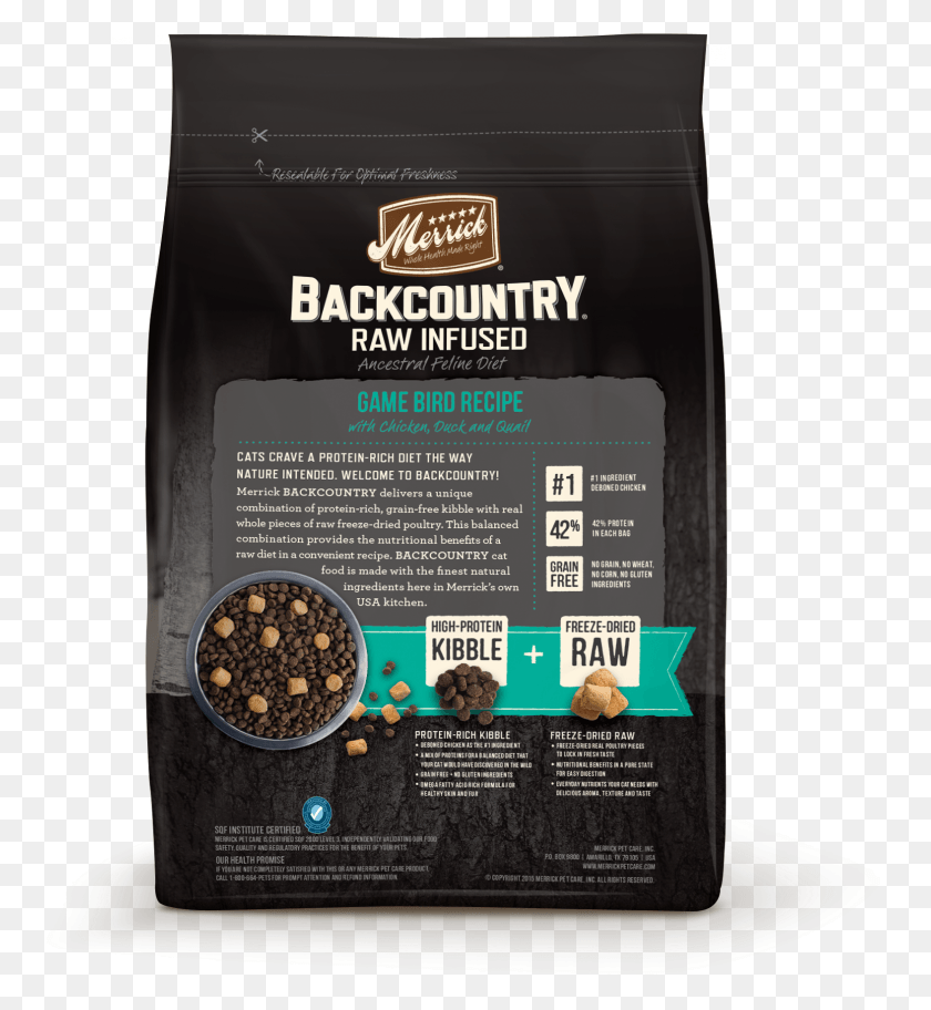 1573x1719 Merrick Backcountry Grain Free Game Bird Dry Cat Food Merrick Backcountry Raw Infused Mature Recipe Deboned, Text, Label, Advertisement HD PNG Download