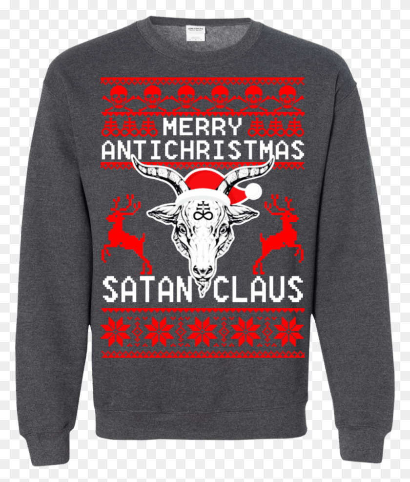965x1148 Merry Antichristmas Satan Claus Christmas Sweater Beer Christmas Sweater, Clothing, Apparel, Sleeve HD PNG Download