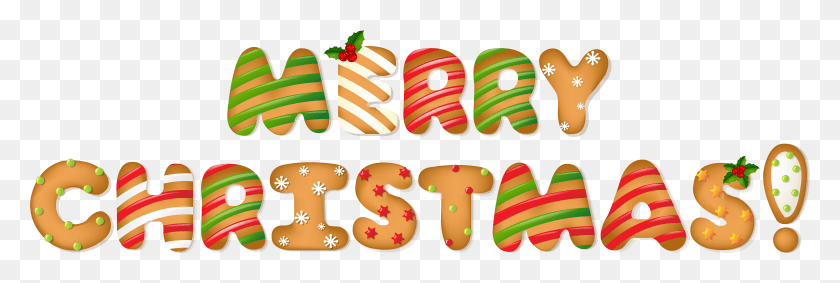7856x2248 Merry Christmas Gingerbread Style Clip Art Imageu200b Merry Christmas Word Clipart HD PNG Download
