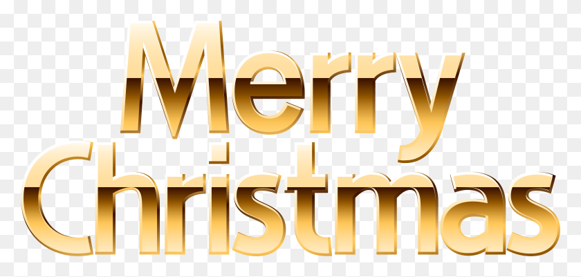 7839x3434 Merry Christmas Gold Clip Art Image Merry Christmas Transparent, Word, Text, Alphabet HD PNG Download