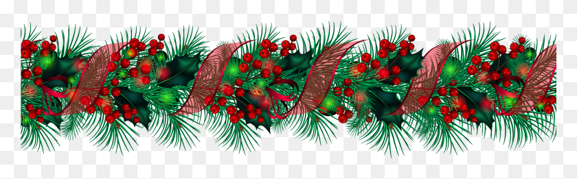 2364x611 Merry Christmas Is A Fixed Greeting In Christmas Greenery Clip Art, Ornament, Pattern, Fractal HD PNG Download