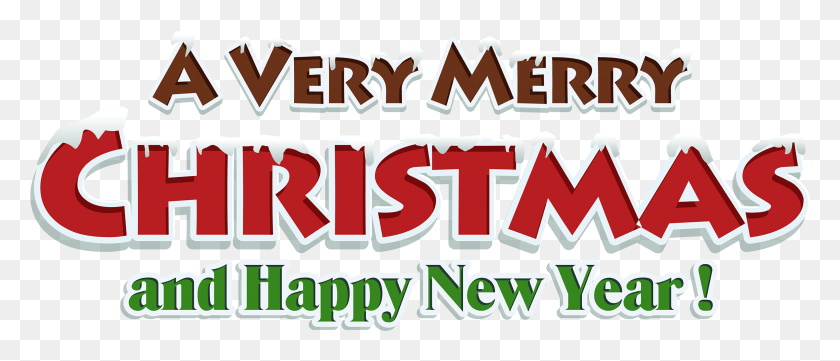 2405x930 Merry Christmas Red Text Decor Clipart Merry Christmas Amp Happy New Year Word, Label, Plant, Food HD PNG Download