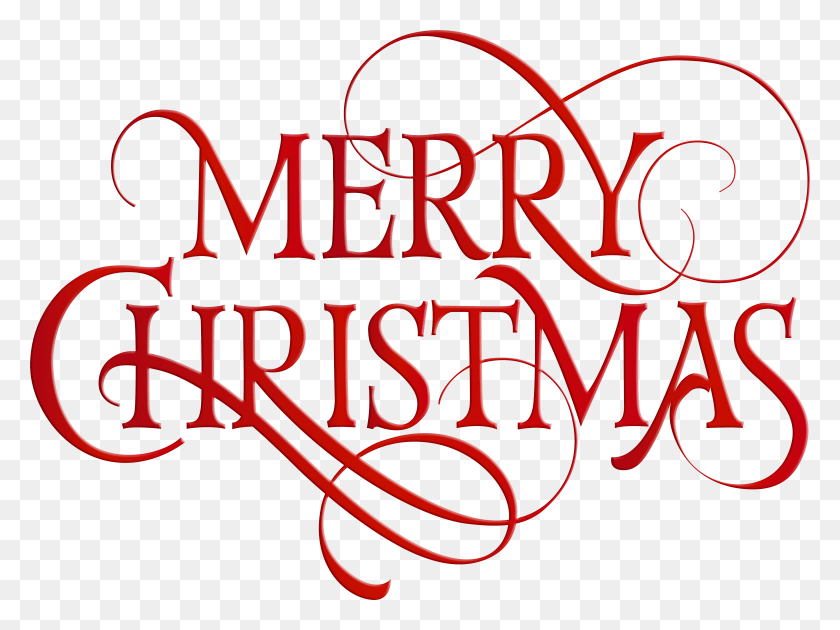 7835x5731 Merry Christmas Red Transparent Clip Art Merry Christmas Font HD PNG Download