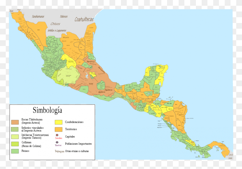 970x657 Mesoamrica Y Centroamerica Prehispanica Siglo Xvi Atlas, Map, Diagram, Plot HD PNG Download