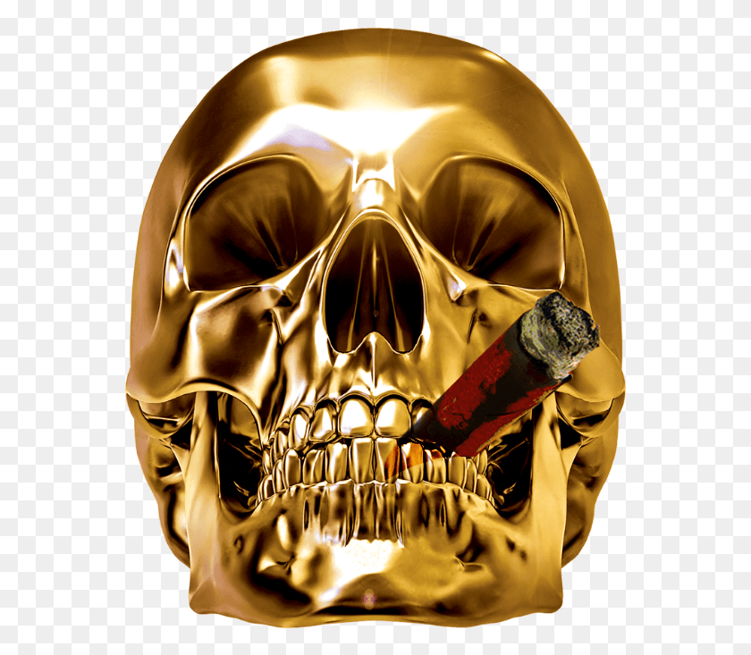 561x673 Metal Art Golden Cranial Transprent Free Chrome Skull, Helmet, Clothing, Apparel HD PNG Download