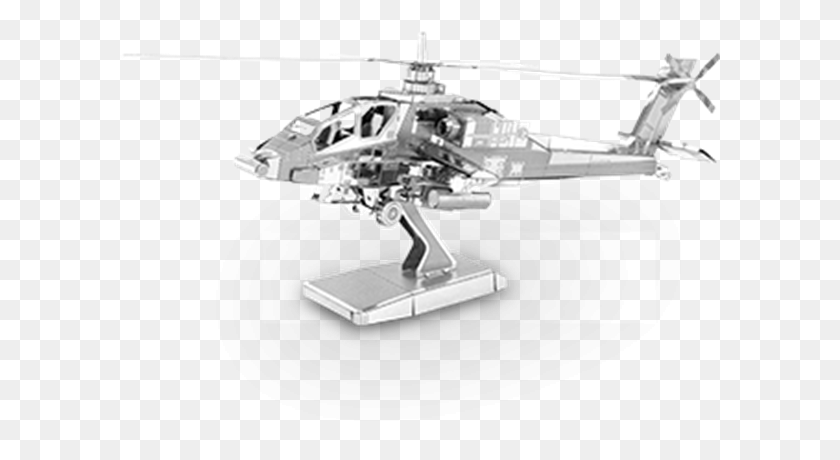 601x400 Descargar Png Metal Earth Ah 64 Apache 3D Laser Cut Diy Modelo De Metal Metal Earth Apache Helicóptero, Aeronave, Vehículo, Transporte Hd Png