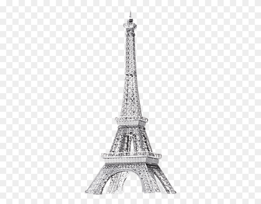 299x597 Metal Earth Online Store Eiffel Tower Black And White Etching, Spire, Tower, Architecture HD PNG Download