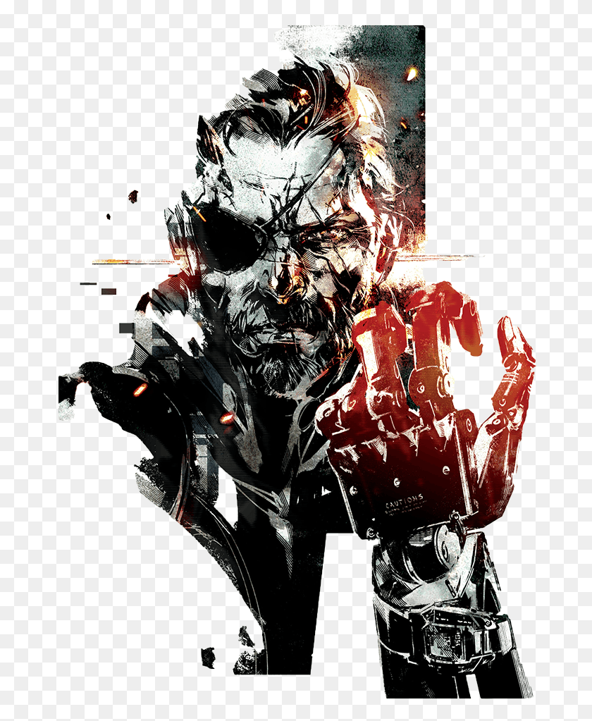 684x963 Metal Gear Solid V Призрачная Боль Art Metal Gear Solid Плакат Игры, Рука, Человек, Человек Hd Png Скачать