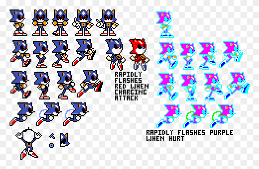 969x609 Metal Sonic Sprite Sheet, Graphics, Text HD PNG Download