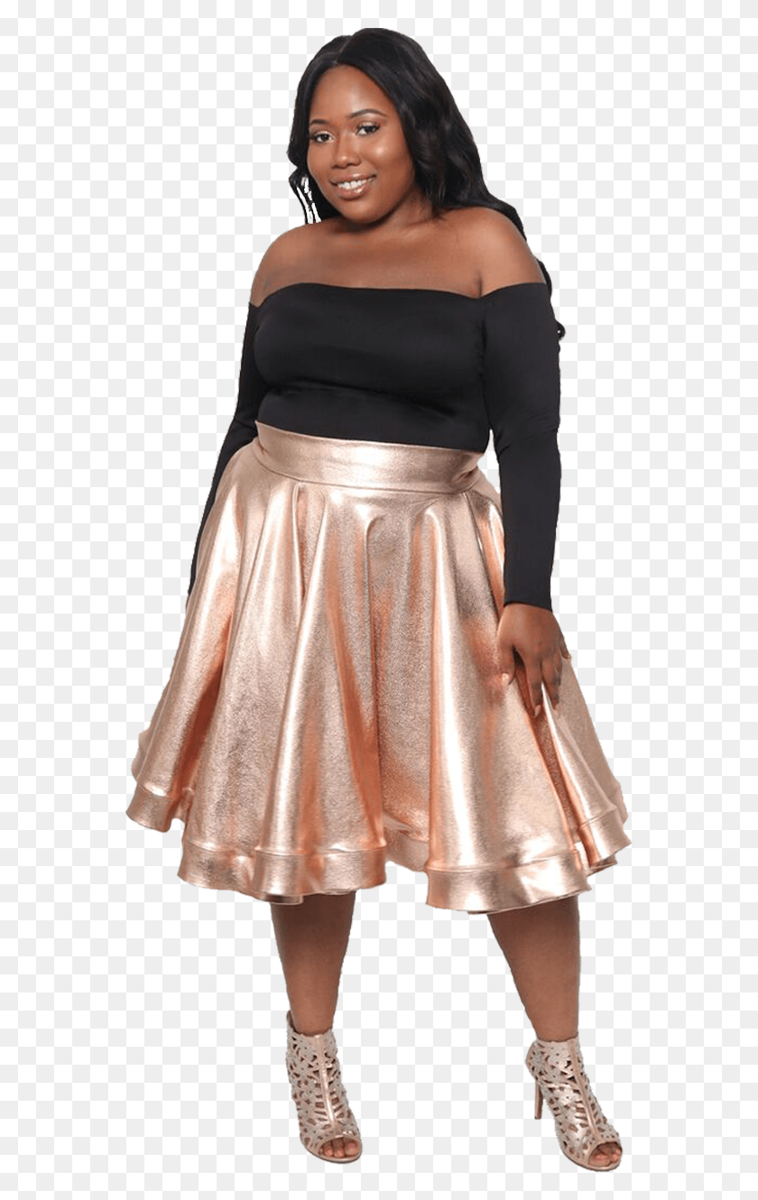 563x1270 Metallic Rose Gold Midi Skirt Photo Shoot, Clothing, Apparel, Female HD PNG Download
