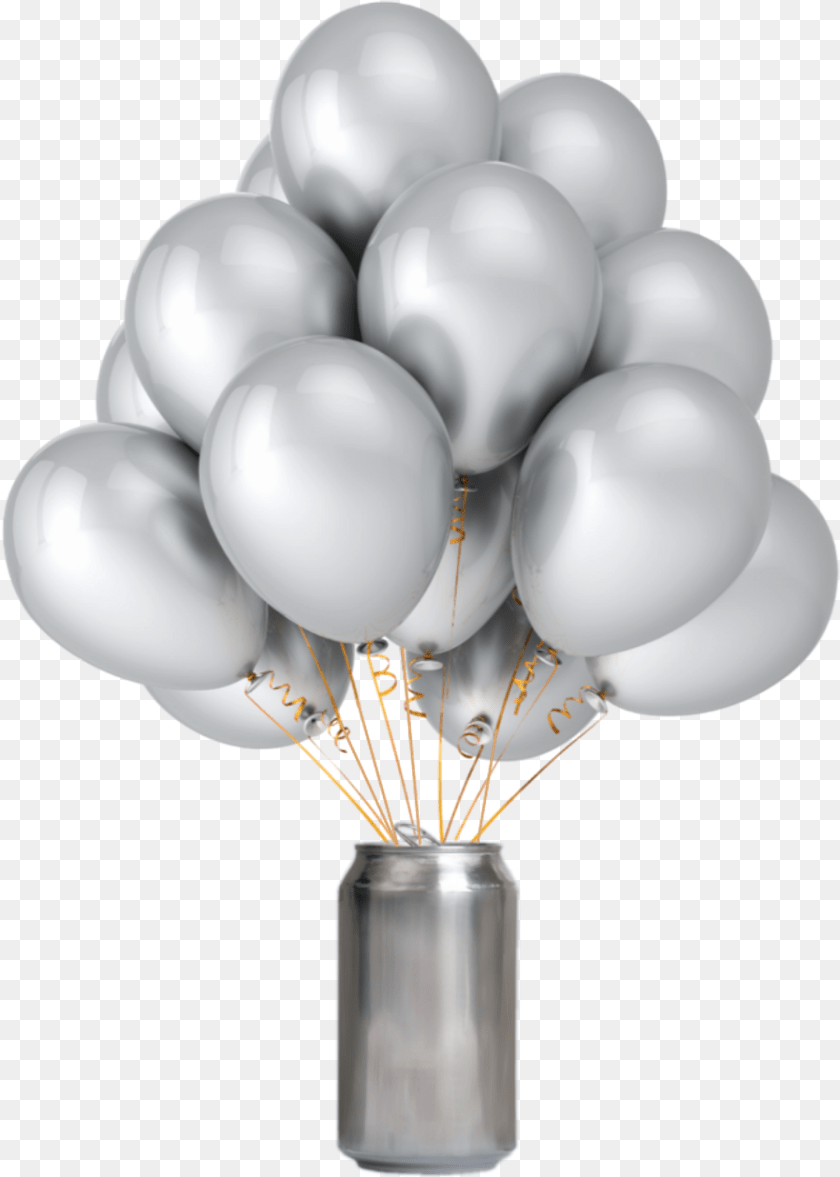 Metallic Silver Balloons White Balloons Background, Balloon, Light Sticker PNG