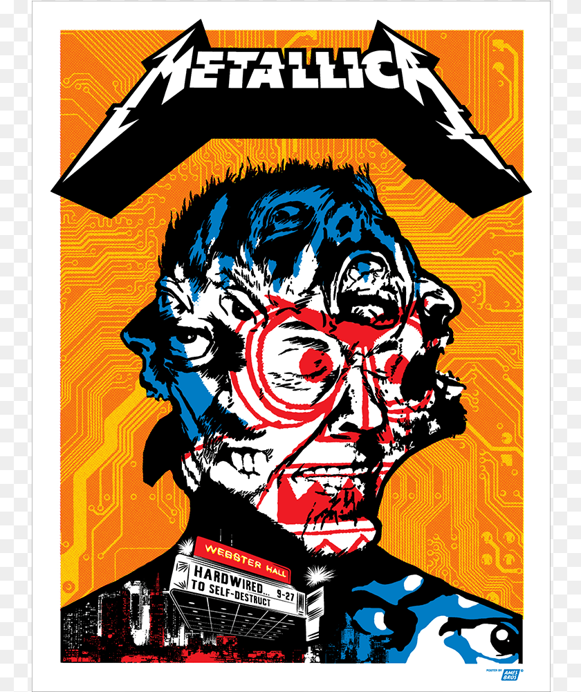 751x1001 Metallica 2016 Webster Hall New York Ny Poster Metallica Hardwired To Self Destruct Poster, Publication, Book, Comics, Advertisement PNG