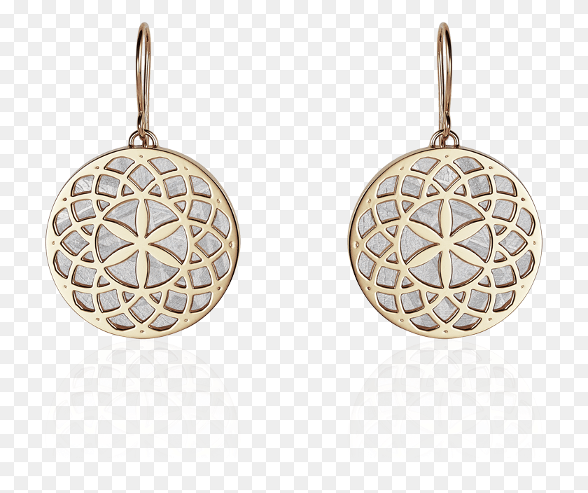 713x644 Meteorite Crop Circle Rosette Earrings In Yellow Gold Earrings, Accessories, Accessory, Jewelry Descargar Hd Png
