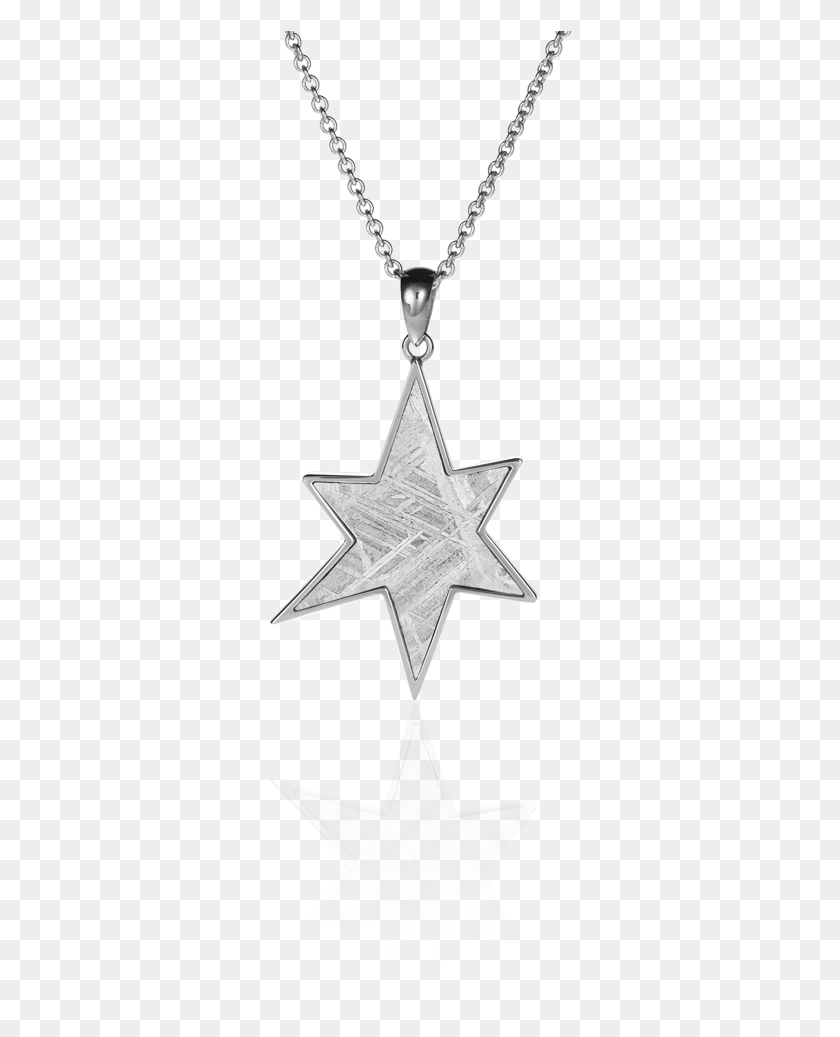 306x977 Meteorite Star Pendant In Silver Locket, Cross, Symbol, Star Symbol HD PNG Download