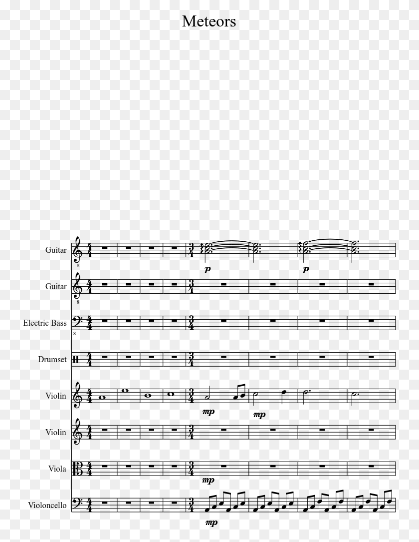 749x1025 Meteors Sheet Music 1 Of 57 Pages Avatar Doug Spata Viola, Gray, World Of Warcraft HD PNG Download