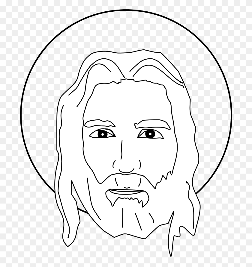 710x832 Meuble Hraldique Face Christ Sketch, Person, Human, Head HD PNG Download
