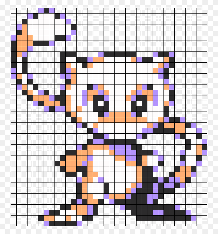 756x840 Mew Red And Blue Perler Bead Pattern Bead Sprite Pokemon Yellow Mew Perler Beads, Game, Jigsaw Puzzle, Doodle HD PNG Download