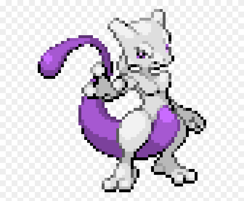 581x631 Mewtwo Mewtwo Pixel Art, Rug, Graphics HD PNG Download