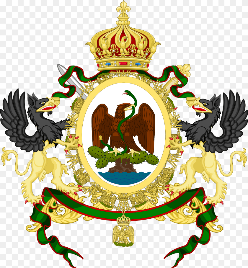 2001x2163 Mexican Empire Coat Of Arms Clipart Mexican Empire Coat Of Arms, Emblem, Symbol, Logo Transparent PNG