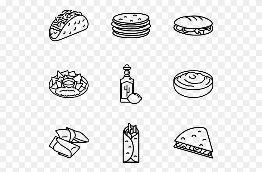 529x492 Mexican Food Easy To Draw Mexican Food, Gray, World Of Warcraft HD PNG Download