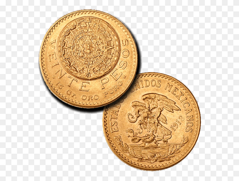 577x576 Мексиканское Золото 20 Песо Http 1914 Мексиканское Золото 20 Песо, Бронза, Монета, Деньги Hd Png Скачать