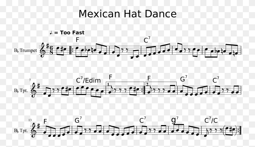 750x424 Мексиканская Шляпа Танец Для Трубы Мексиканская Шляпа Танец Ноты Труба, Серый, Мир Варкрафта Hd Png Скачать