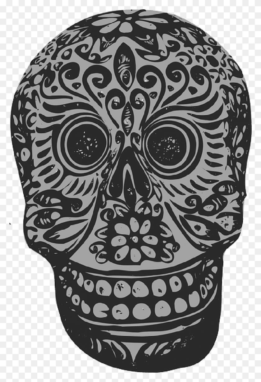 800x1201 Mexican Skull Art, Rug, Clothing, Apparel HD PNG Download