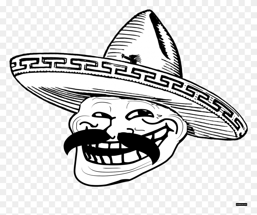 1651x1367 Mexican Troll Face, Clothing, Apparel, Sombrero HD PNG Download