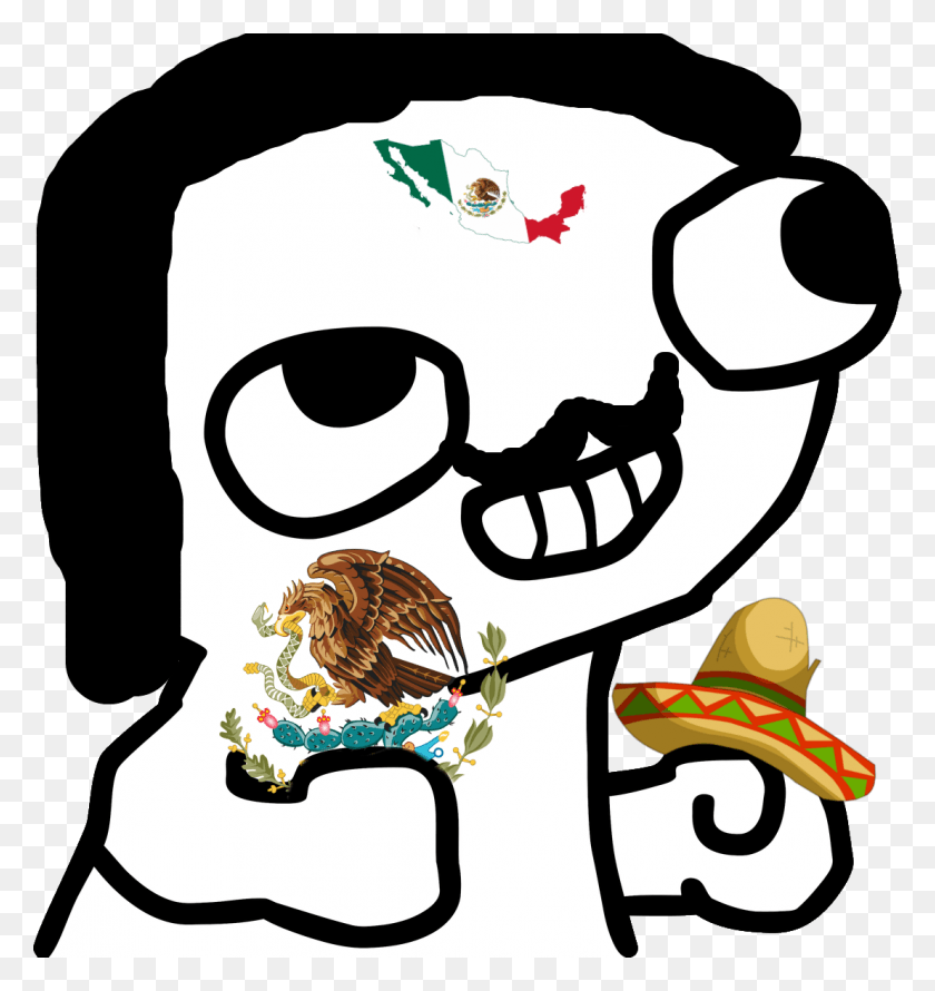 1107x1178 Mexicano Funny Meme Face Cartoon, Doodle HD PNG Download