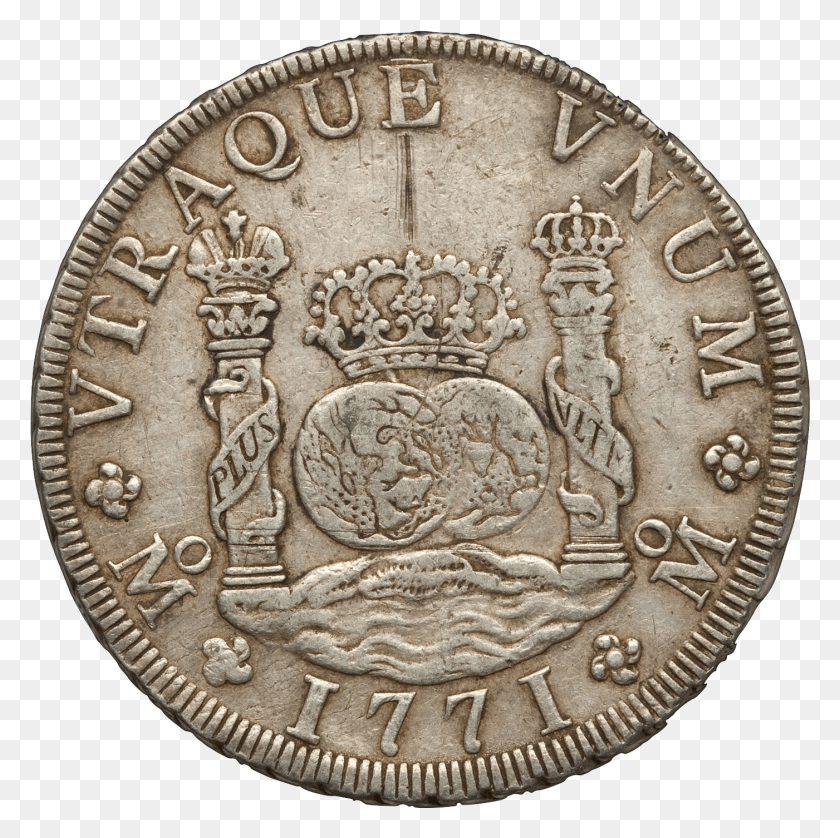 1401x1399 Mexico Carlos Iii Pillar Dollar Of 8 Reales 1771 Transparent Mexico 8 Reales, Rug, Coin, Money HD PNG Download