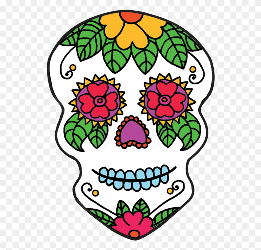 542x746 Mexico Day Of The Dead Calavera Skulls Dia De Los Muertos Clipart, Pattern, Embroidery, Food HD PNG Download