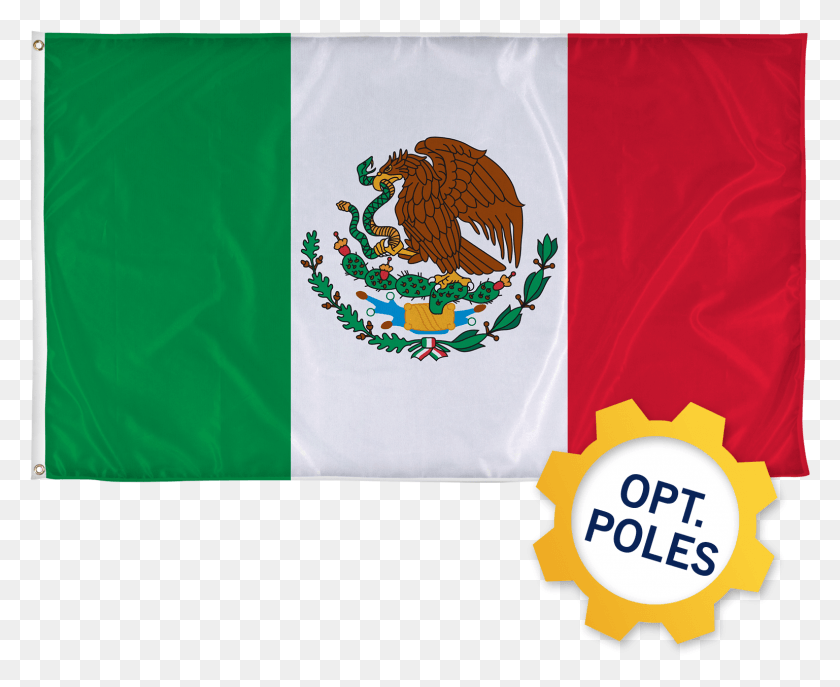1537x1237 Descargar Png Bandera De México W Asta De Bandera Opcional Bandera Mexicana Fácil Dibujo, Símbolo, Etiqueta, Texto Hd Png