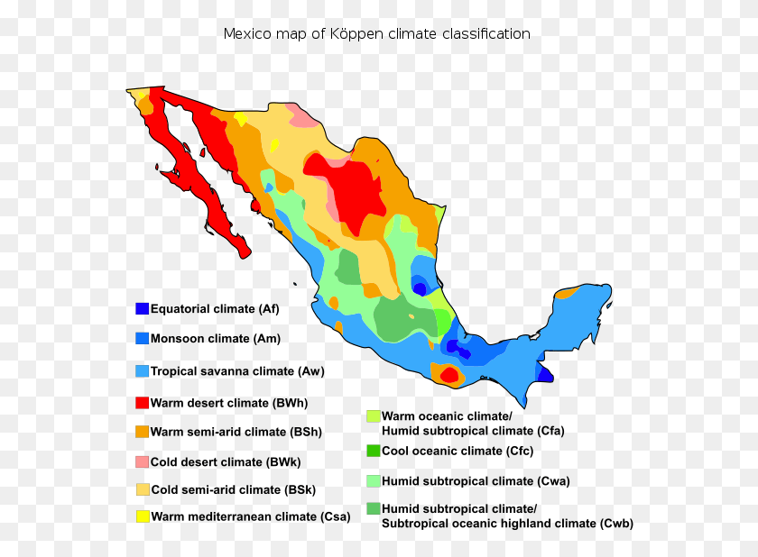 564x558 Карта Мексики Кппен Климатическая Классификация Климат География Мексики, Участок, Диаграмма, Природа Hd Png Скачать
