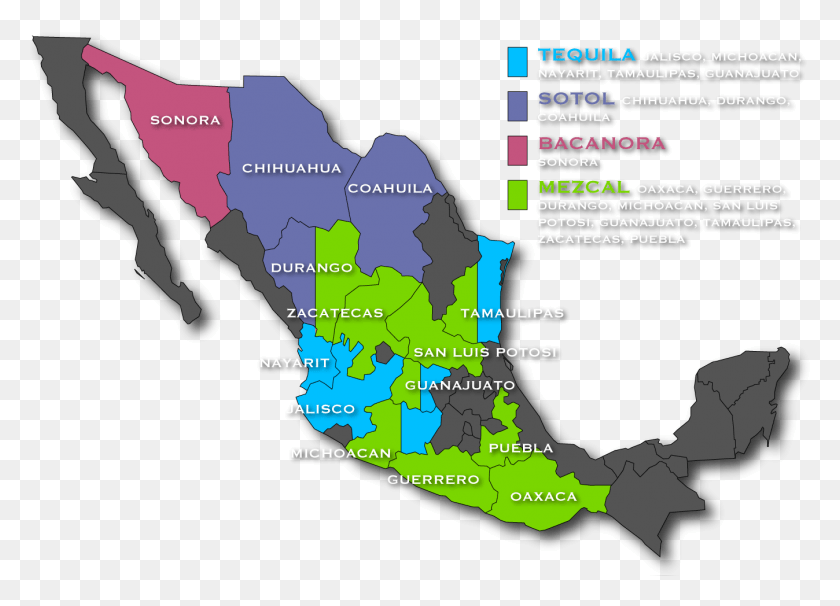 1348x944 Mexico Production Map Del Maguey With Aztec Of Produccion De Mezcal En Mexico, Plot, Diagram, Atlas HD PNG Download