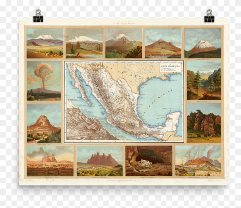 799x683 México Mapa Topográfico Pintura, Diagrama, Parcela, Atlas Hd Png