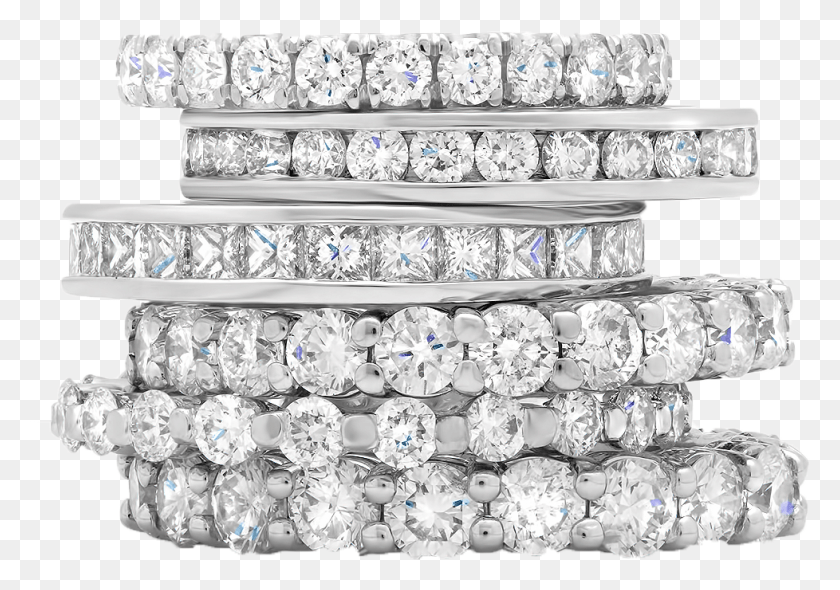 978x665 Mf Wedding Band Collection Image Stack Of Diamond Rings, Gemstone, Jewelry, Accessories HD PNG Download