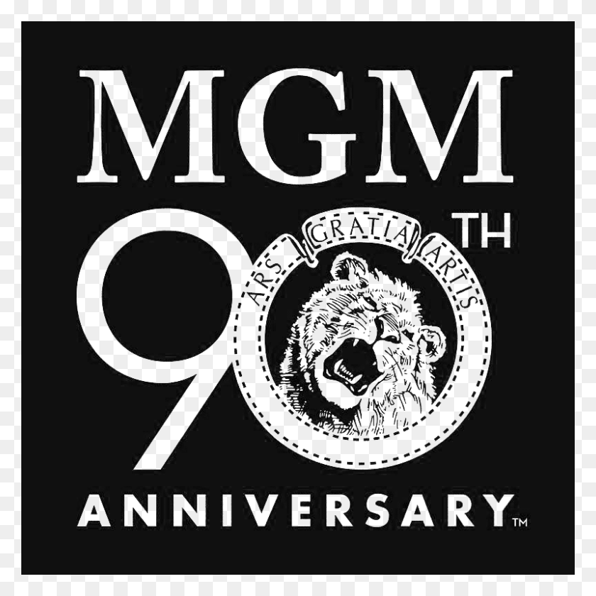 800x800 Mgm 90th Logo Poster, Advertisement, Text, Label HD PNG Download