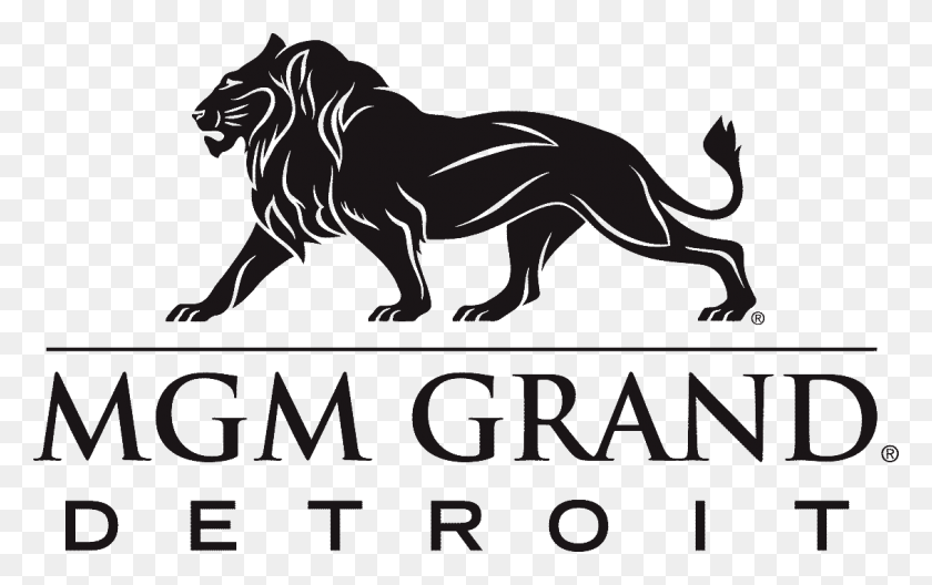 1129x678 Mgm Logo Mgm Grand Detroit Logo, Трафарет, Млекопитающее, Животное Hd Png Скачать