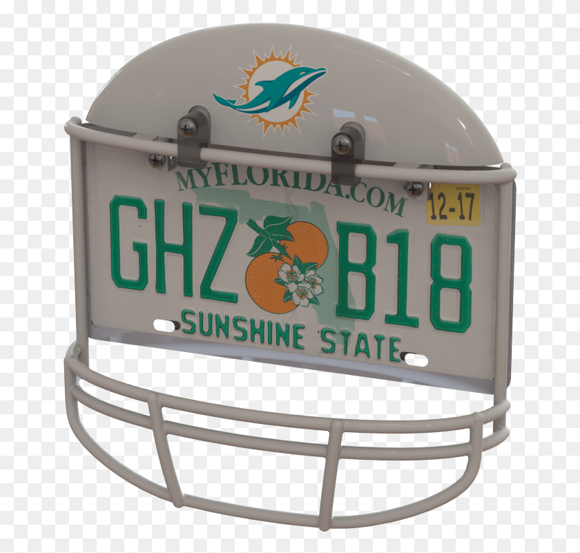 660x741 Miami Dolphins Helmet Frame Florida State License Plate, Clothing, Apparel, Crash Helmet HD PNG Download