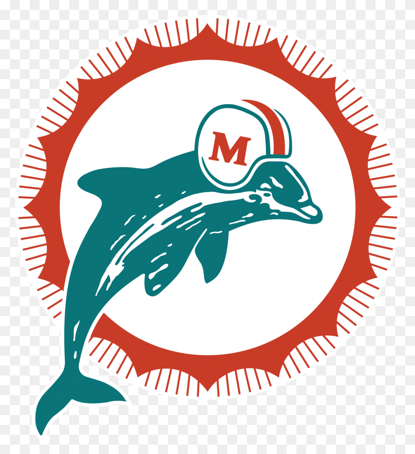 1434x1580 Miami Dolphins Logo Miami Dolphins 1966 Logo, Animal, Sea Life, Bird HD PNG Download