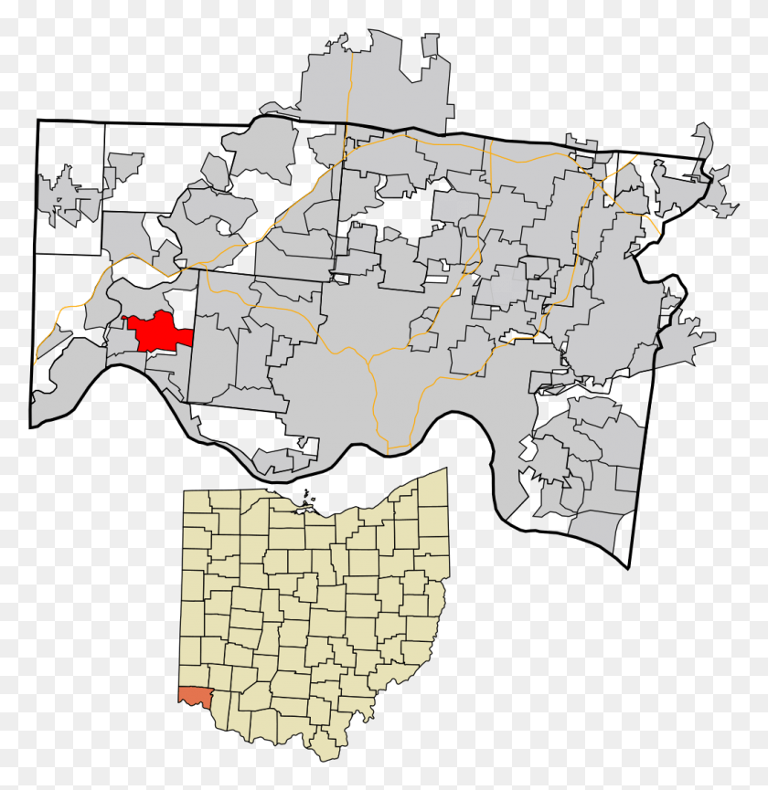1027x1061 Miami Heights Ohio Covedale Ohio, Mapa, Diagrama, Atlas Hd Png