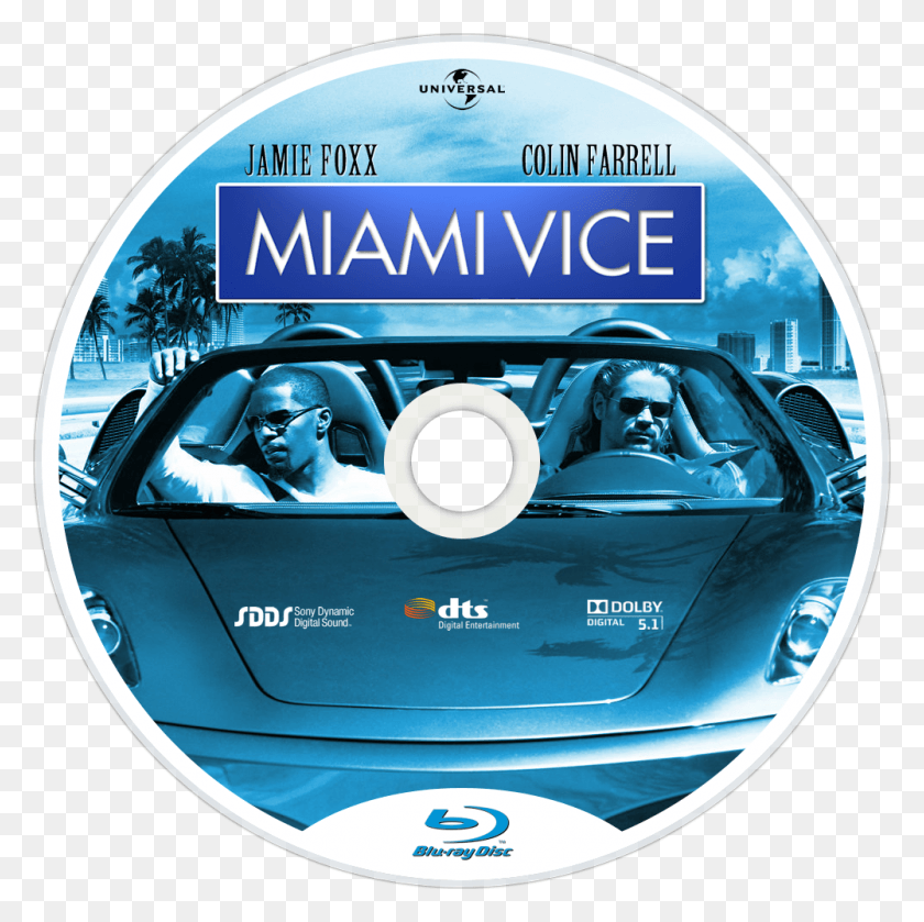 1000x1000 Descargar Png Miami Vice Bluray Disc Image Miami Vice Película Coche, Disco, Dvd, Persona Hd Png