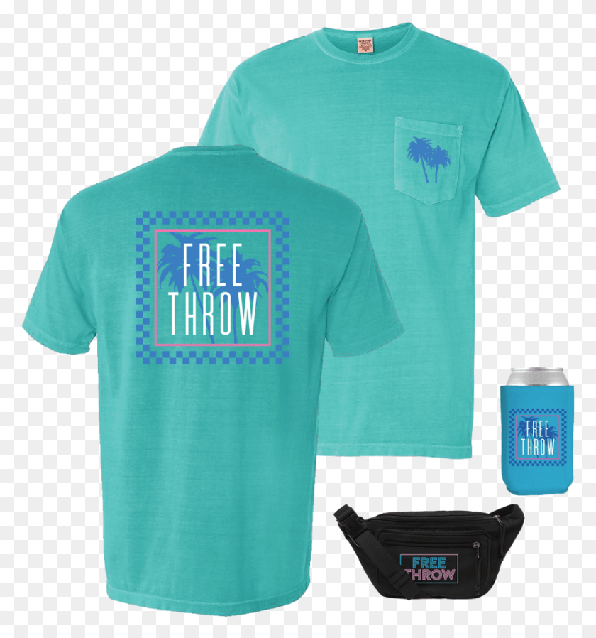 889x956 Miami Vice Tee Fanny Pack Koozie Active Shirt, Clothing, Apparel, T-shirt HD PNG Download