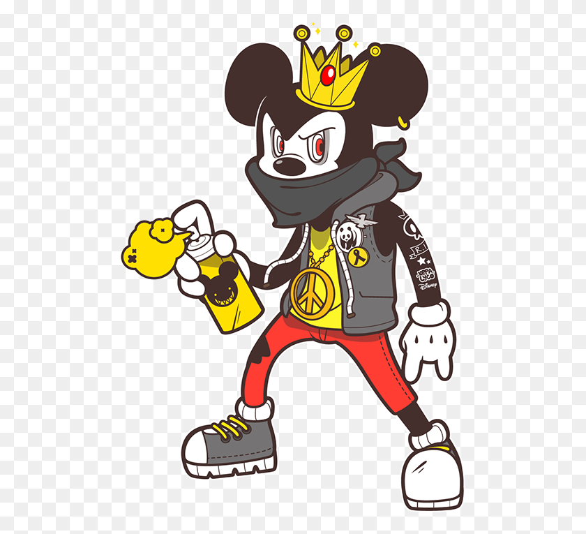 495x705 Mice King On Behance Gangster Mickey Mouse Drawings, Hand, Fist, Advertisement HD PNG Download