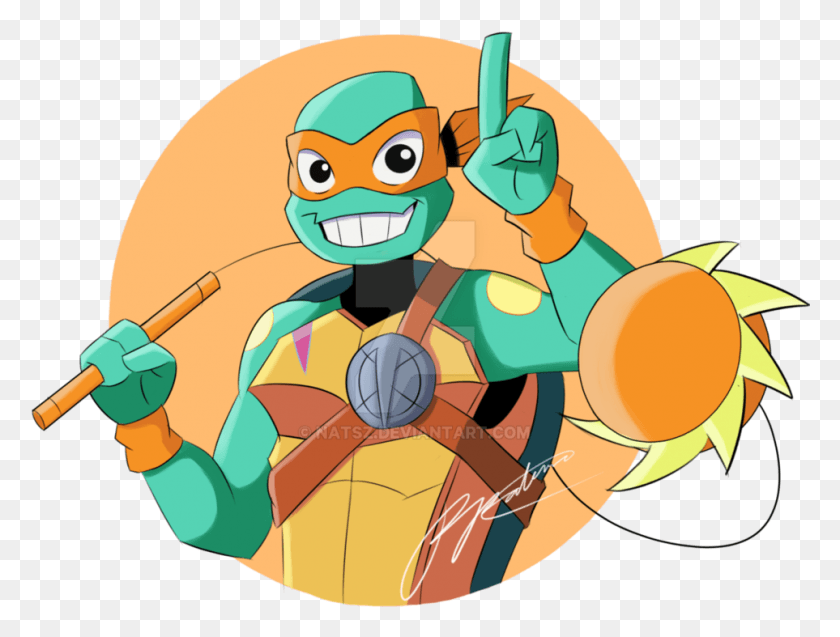 963x713 Michelangelo The Funny One By Natsz Cartoon, Graphics, Worker HD PNG Download